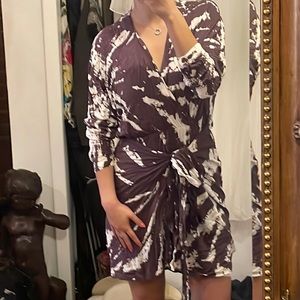 tie dye dark purple and white coverup / summer dress